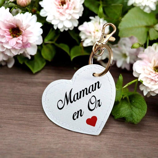 Porte-clé Maman en OR