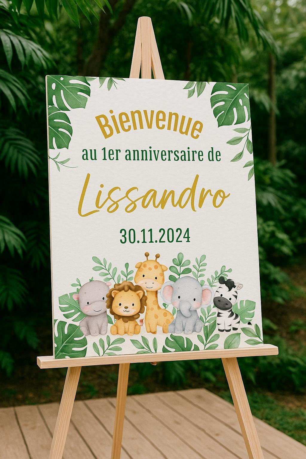 Affiche Anniversaire Savane Personnalisée