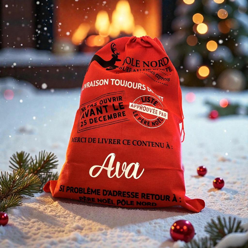 Hotte de Noël personnalisée ou neutre | Sac du Père Noël | Cadeau personnalisé
