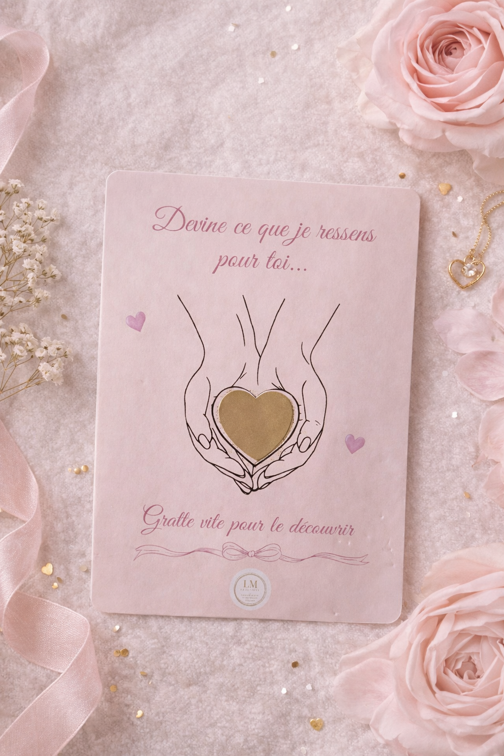 Carte à gratter personnalisable A6 – Message secret – Carte amour originale – Surprise romantique – Livraison et enveloppe offerte